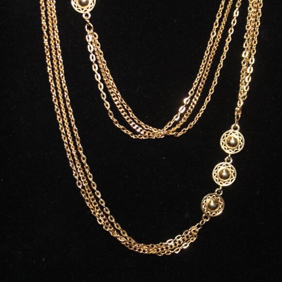 Monet Extra Long Gold Tone Chain Necklace - Picture 2 of 9